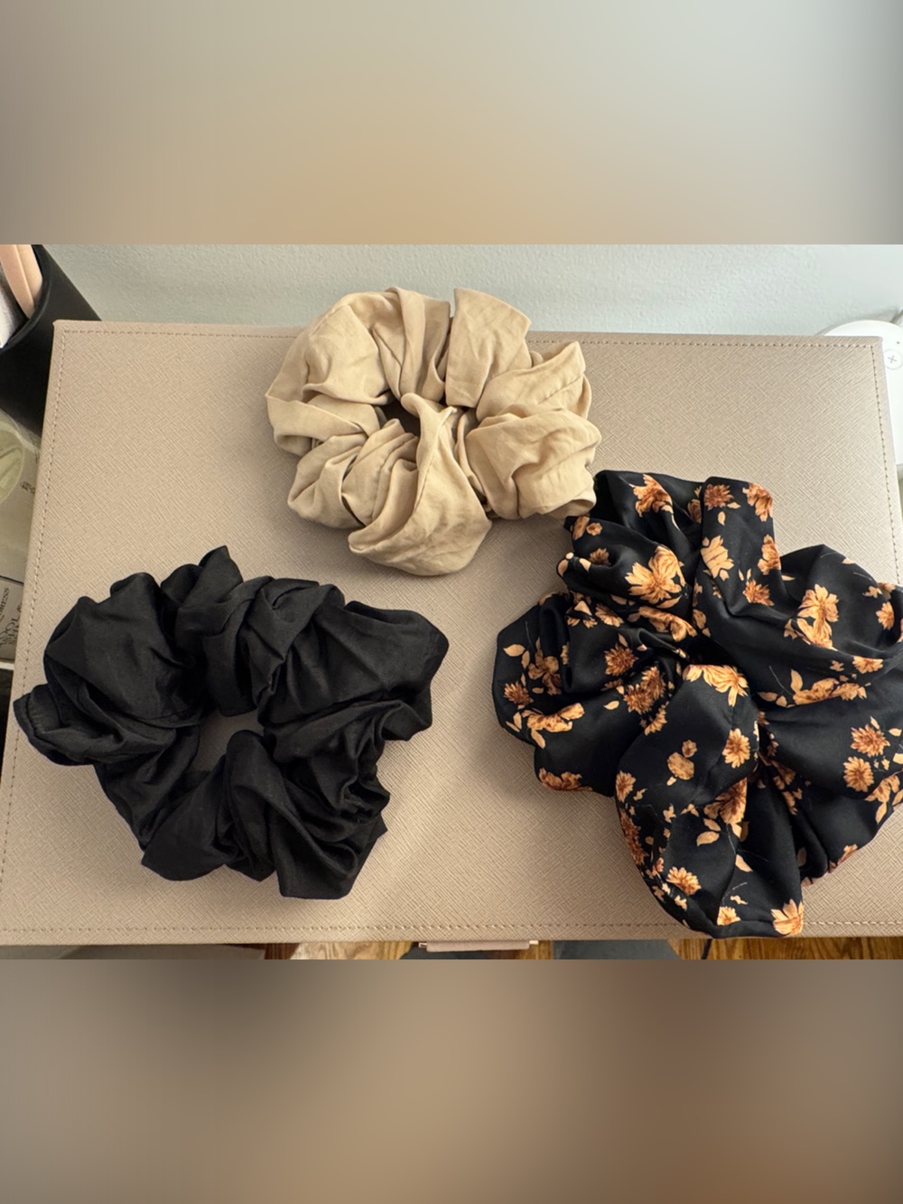 Set of three large hair scrunchies by Anthropologie